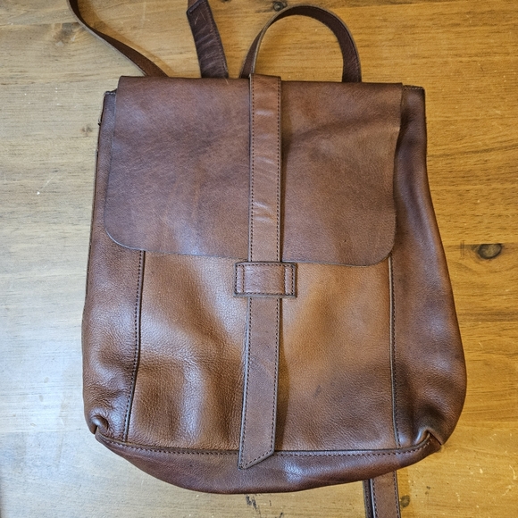 Duluth Trading Lifetime Leather Convertible Backpack Shoulder Bag Brown - Picture 4 of 13